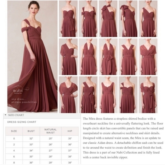 Jenny Yoo Mira Pleated Convertible Gown Bridesmaid Dress Black Currant 12 NWT - Picture 11 of 15